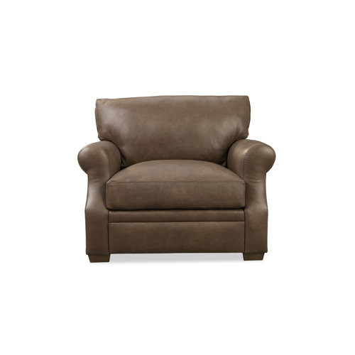 Wildon Home® Kellaman 46'' Wide Genuine Leather Top Grain Leather Chair